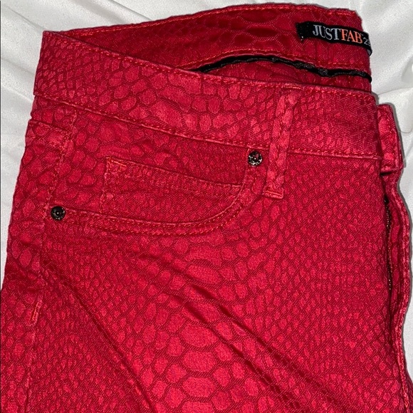 Just Fab Jeans (Hot Pink w Snakeskin Print Design) - Picture 2 of 13
